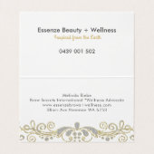 エレガント金ゴールド&シルバーフローラスワールレース 名刺 (内部フラット)