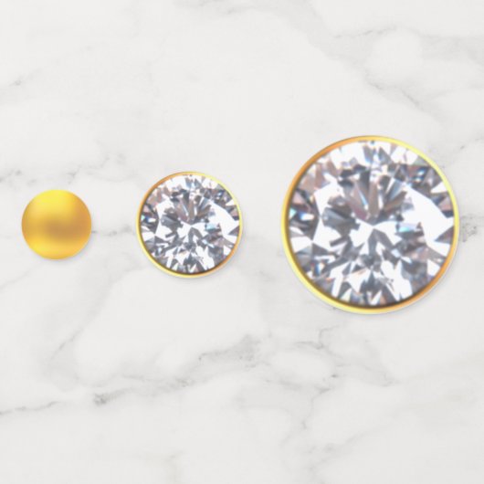 エレガント金ゴールド&ダイヤモンド40、50、60誕生日 コンフェッティ (裏面)