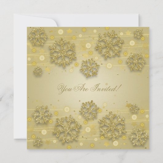 エレガント金ゴールド&ネイビークリスマスホリデーパーティー 招待状 (裏面)