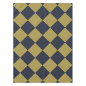 エレガント金ゴールド&ネイビーブルーダイヤモンドパターン テーブルクロス (正面)