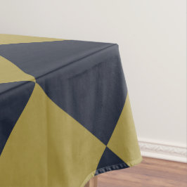 エレガント金ゴールド&ネイビーブルーダイヤモンドパターン テーブルクロス