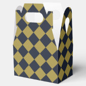 エレガント金ゴールド&ネイビーブルーダイヤモンドパターン フェイバーボックス (オープン)