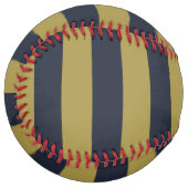 エレガント金ゴールド&ネイビーブルー垂直ストライプ ソフトボール (正面左)