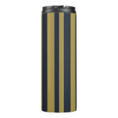 エレガント金ゴールド&ネイビーブルー垂直ストライプ タンブラー (裏面)