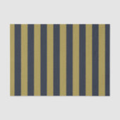 エレガント金ゴールド&ネイビーブルー垂直ストライプ 薄葉紙 (正面)