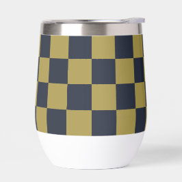 エレガント金ゴールド&ネイビー市松模様にル型