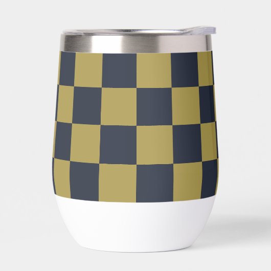 エレガント金ゴールド&ネイビー市松模様にル型 (左面)