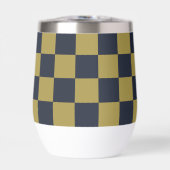 エレガント金ゴールド&ネイビー市松模様にル型 (正面)