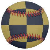 エレガント金ゴールド&ネイビー市松模様にル型 ソフトボール (裏面)