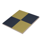 エレガント金ゴールド&ネイビー市松模様にル型 タイル (側面)