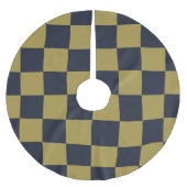 エレガント金ゴールド&ネイビー市松模様にル型 ブラッシュドポリエステルツリースカート (正面)