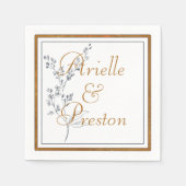 エレガント金ゴールド・ネイビー紙ナプキン スタンダードカクテルナプキン (正面)