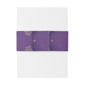 エレガント金ゴールド&パープルダマスコウェディングベリーバンド 招待状ベリーバンド (裏面例)