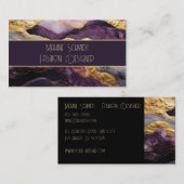 エレガント金ゴールド・パープルデザイン日本のスタイル 名刺 (正面/裏面)