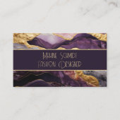 エレガント金ゴールド・パープルデザイン日本のスタイル 名刺 (正面)