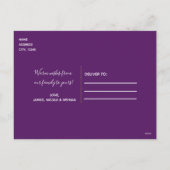 エレガント金ゴールド&パープルナツクラッカーホリデーフォト シーズンポストカード (裏面)