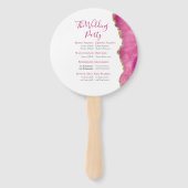 エレガント金ゴールド・ピンクのアゲート結婚ト石式 ハンドファン (裏面)