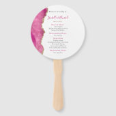 エレガント金ゴールド・ピンクのアゲート結婚ト石式 ハンドファン (正面)