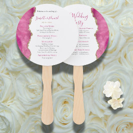 エレガント金ゴールド・ピンクのアゲート結婚ト石式 ハンドファン