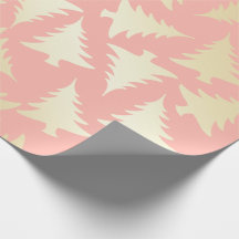 エレガント金ゴールド&ピンクのクリスマスツリーパターン