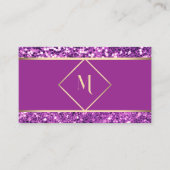 エレガント金ゴールド&ピンクグリッターモダン名刺 名刺 (正面)