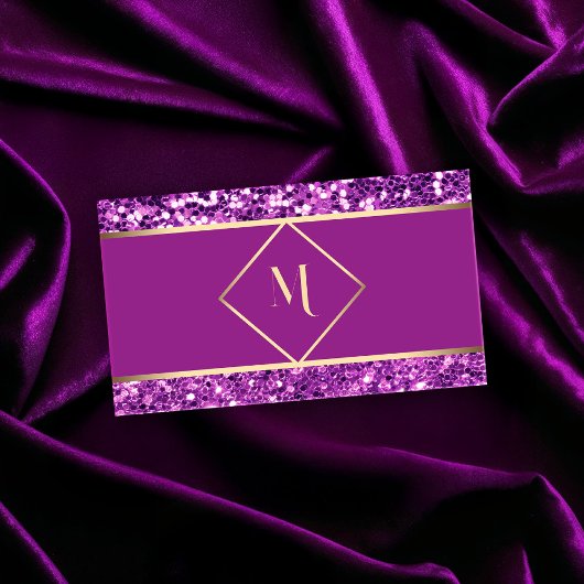 エレガント金ゴールド&ピンクグリッターモダン名刺 名刺