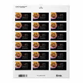 エレガント金ゴールド&ピーチサンセットバラ ラベル (フルシート)