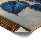 エレガント金ゴールド・フレームに表示される青華美バラ ポスター (角)