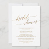エレガント金ゴールド |フローラブライダルシャワー 招待状 (正面)