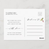 エレガント金ゴールド&ブメリーライト3フォトホリデー ポストカード (裏面)