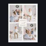 エレガント金ゴールド&ブメリーライト4フォトホリデー ポストカード<br><div class="desc">ホリシンプルティエレガントー写真はがきこのデザインの高度なカスタマイズを行うクリックにはカスタマイズ、「More」リンクをクリックしてフォント、サイズ、色などを変更する。</div>