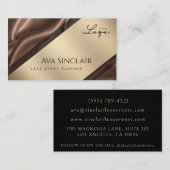エレガント金ゴールド&ブラウンラグジュアリーイベントプランナー 名刺 (正面/裏面)