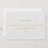 エレガント金ゴールド&ブラックが花婿介添人 招待状 (裏面)