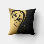 エレガント金ゴールド&ブラックアートデザインホームデコール クッション (裏面)