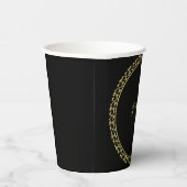 エレガント金ゴールド/ブラックイニシャル紙カップ食器 紙コップ (右)