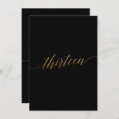 エレガント金ゴールド&ブラックテーブル番号13 (正面/裏面)