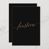 エレガント金ゴールド&ブラックテーブル番号14 (正面/裏面)