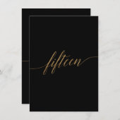 エレガント金ゴールド&ブラックテーブル番号15 (正面/裏面)