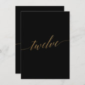 エレガント金ゴールド&ブラックテーブル12テーブル番号 (正面/裏面)