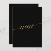 エレガント金ゴールド&ブラックテーブル9テーブル番号 (正面/裏面)