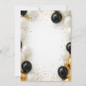 エレガント金ゴールド&ブラックバルーン80th誕生日招待状 招待状 (裏面)