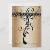 エレガント金ゴールド&ブラック中世ルネッサンス結婚ズ セーブザデート (裏面)