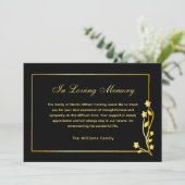 エレガント金ゴールド&ブラック写真葬儀サンキューカード サンキューカード (スタンド正面)