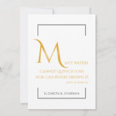 エレガント金ゴールド&ブラック聖なる書物、 経典宗教結婚の 招待状 (裏面)