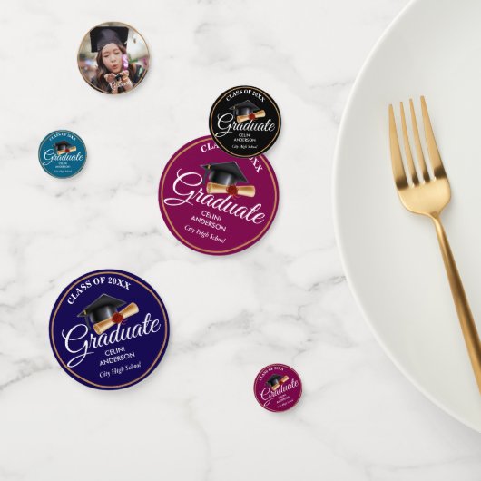 エレガント金ゴールド・ブラック&ネイビー卒業党サプライズ コンフェッティ (グループ)