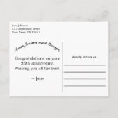 エレガント金ゴールド&ブルーアニバーサリーグリーティングポストカード 案内ポストカード (裏面)