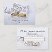 エレガント金ゴールド/プラチ結婚ナーズRSVPカード エンクロージャーカード (正面/裏面)