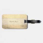 エレガント金ゴールド、ペイズリー象 – パーソナライズされた ラゲッジタグ (裏面横)