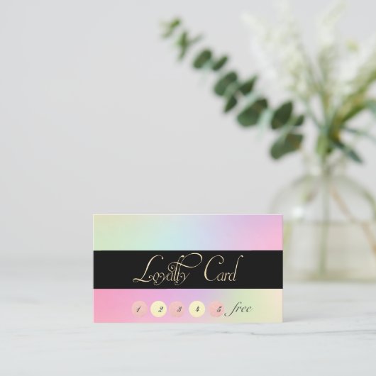 エレガント金ゴールド、ホログラフィックロイヤリティカード ロイヤリティカード (スタンド正面)