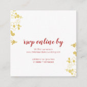 エレガント金ゴールド&ホワイトさくらんぼブロッサムウェディングRSVP エンクロージャーカード (正面)